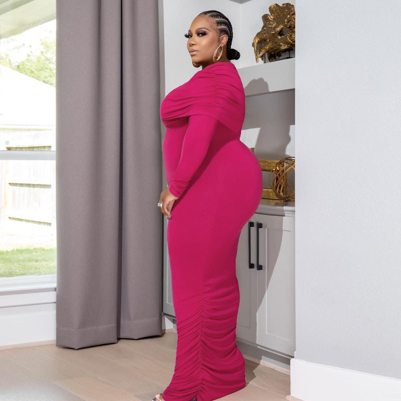 Plus Size Sexy Off The Shoulder Bodycon Maxi Dress