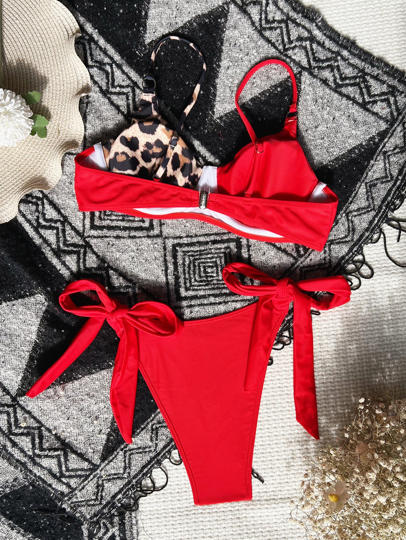 Underwire Leopard Print Bikini Swimsuit