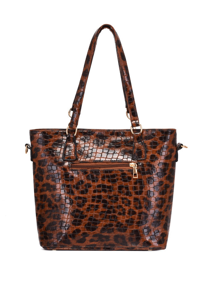 Vintage Leopard Travel Shoulder Bag Handbag Set