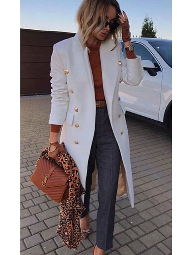 Very Chic Long Double Breasted Blazer