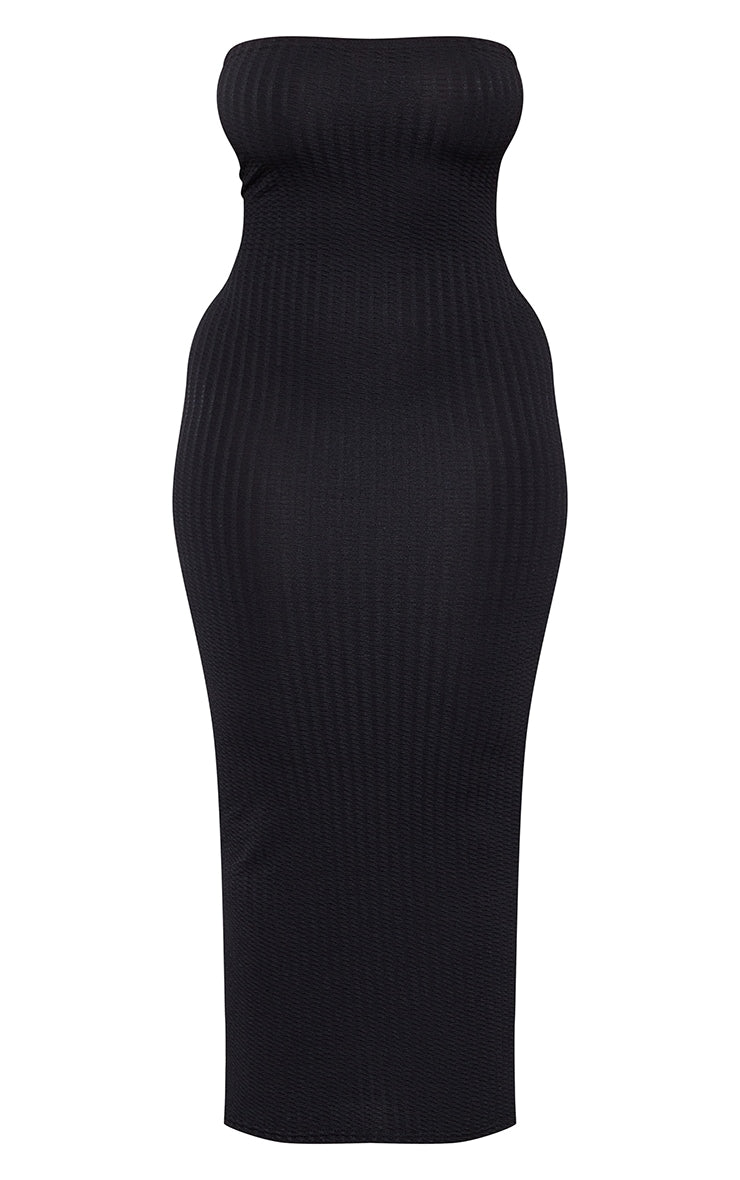 Shape White Textured Bandeau Maxi Dress