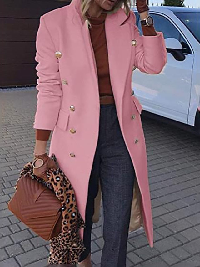 Very Chic Long Double Breasted Blazer