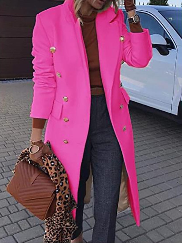 Very Chic Long Double Breasted Blazer