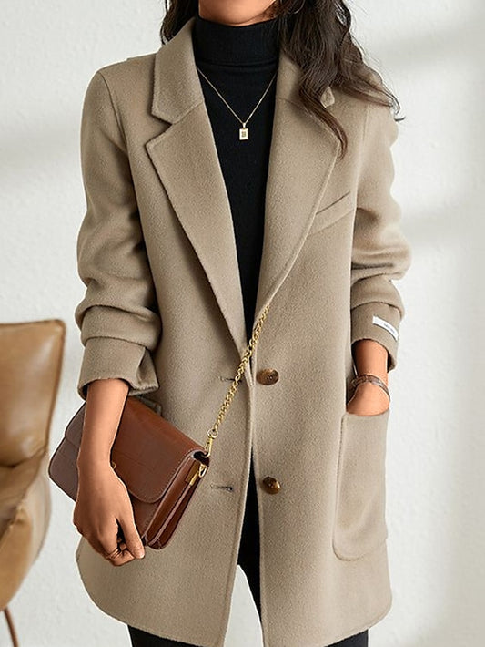 Women's Wool Blend Winter Long Blazer