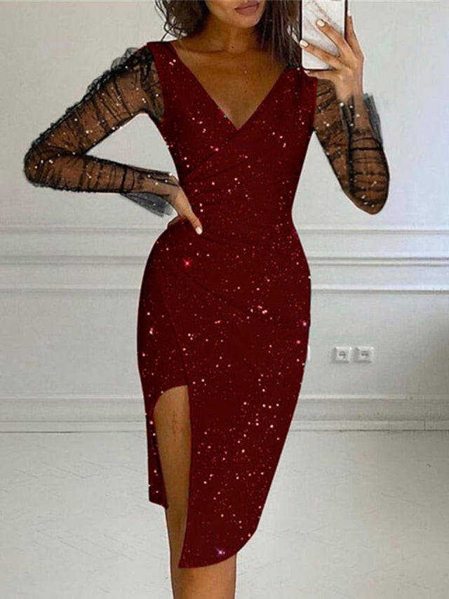 Sequins and Sparkly Lace Party Dress