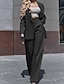 Women's Pants And Double Breasted Lapel Jacket 2 Pc Set