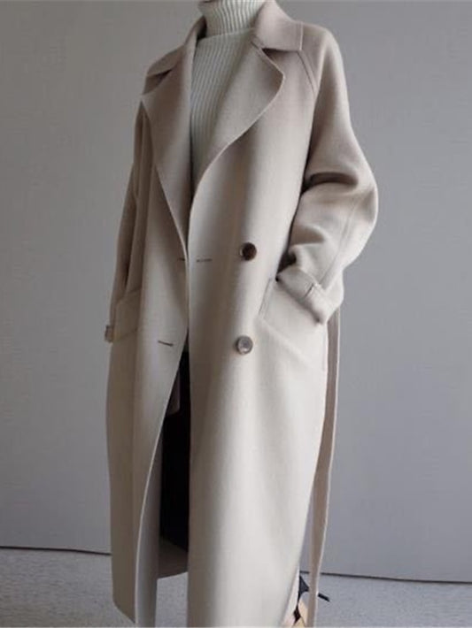 Women's Double Breasted Long Overcoat